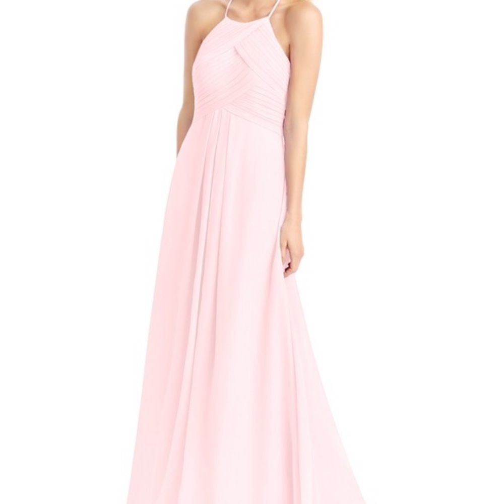 Blushing pink azazie dress